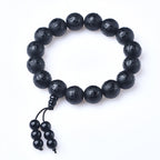 Tibet White Crystal Black Onyx Om Mani Padme Hum Meditation Bracelet