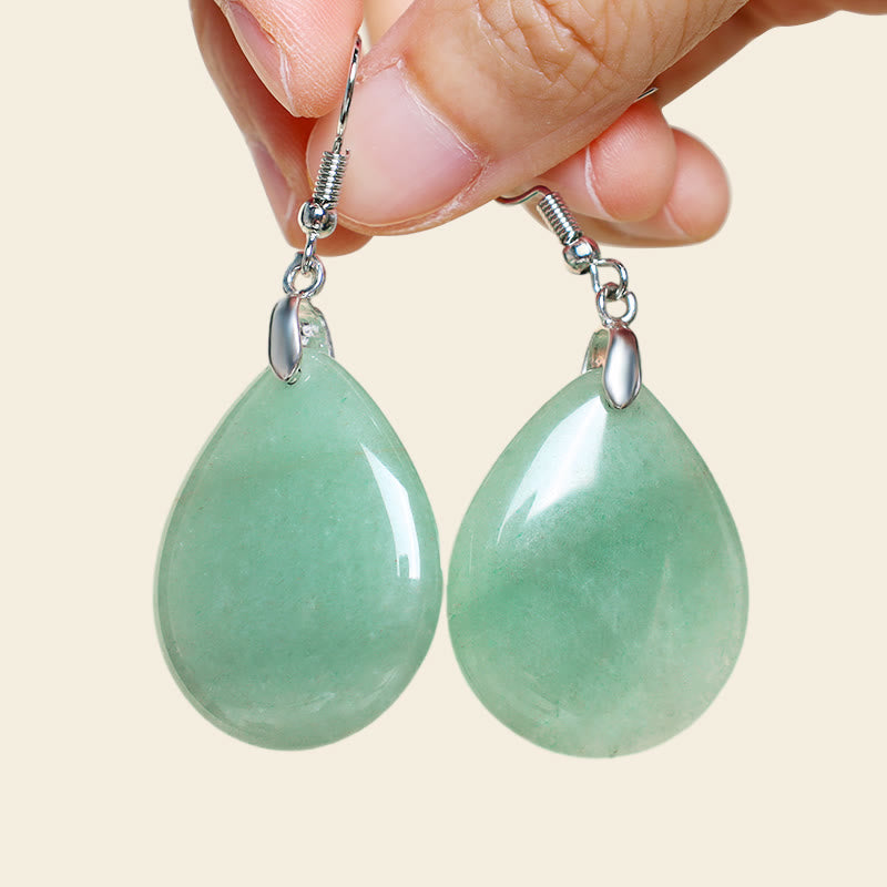 Natural Aventurine Dangle Healing Drop Earrings