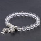 Natural Gemstone Tree of Life Lucky Charm Stretch Bracelet