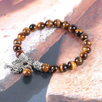 Natural Gemstone Tree of Life Lucky Charm Stretch Bracelet