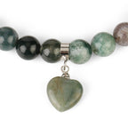 Natural Quartz Love Heart Healing Beads Bracelet