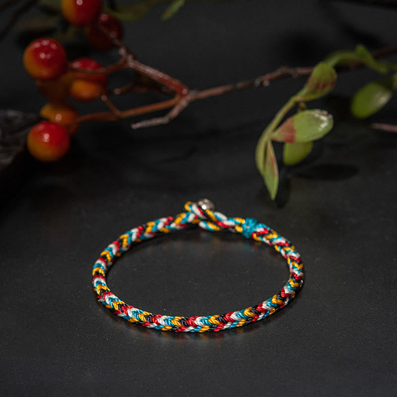 Tibet Handmade Five Colour Thread Protection Braid String Bracelet