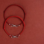925 Sterling Silver Endless Knot Protection Luck Red String Bracelet Anklet