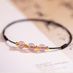 Strawberry Crystal Beads Luck Red String Anklet