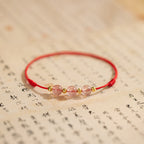 Strawberry Crystal Beads Luck Red String Anklet