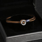 925 Sterling Silver Handmade Button Protection Weave String Bracelet