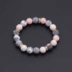 Anxiety Stress Healing Crystal Zebra Jasper Bead Bracelet
