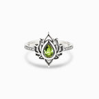 Sterling Silver Lotus Zircon Blessing Protection Ring