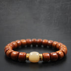 Tibetan Bone Beads Om Mani Padme Hum Strength Bracelet