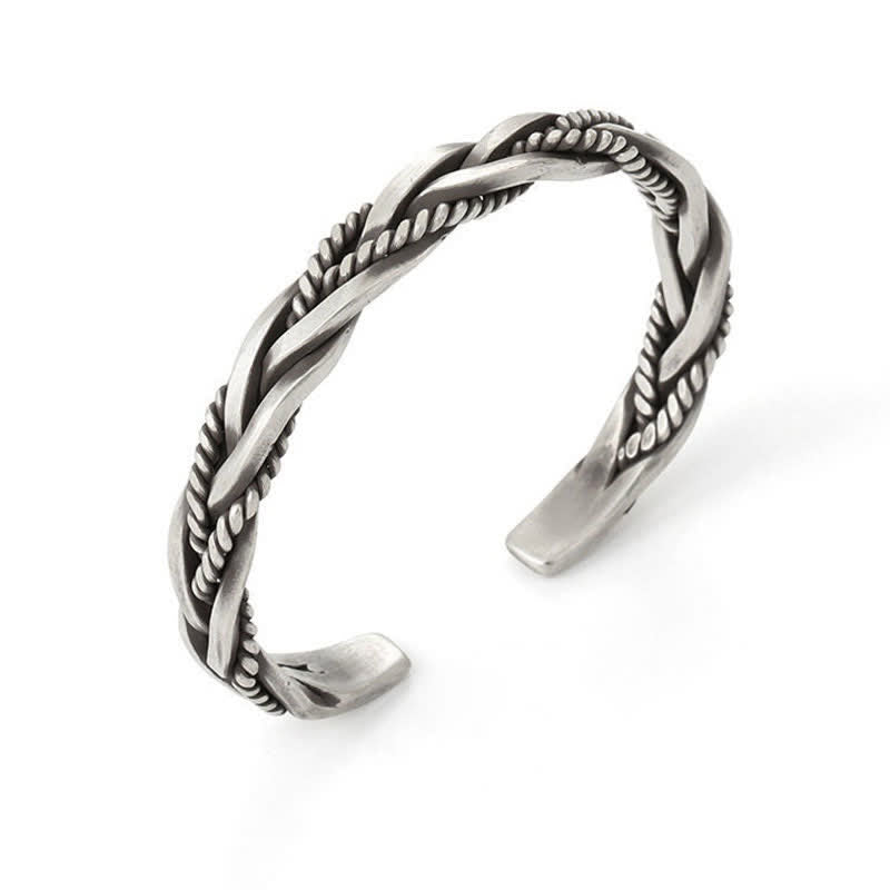 Viking Style Twisted Braided Pattern Copper Balance Bracelet Bangle