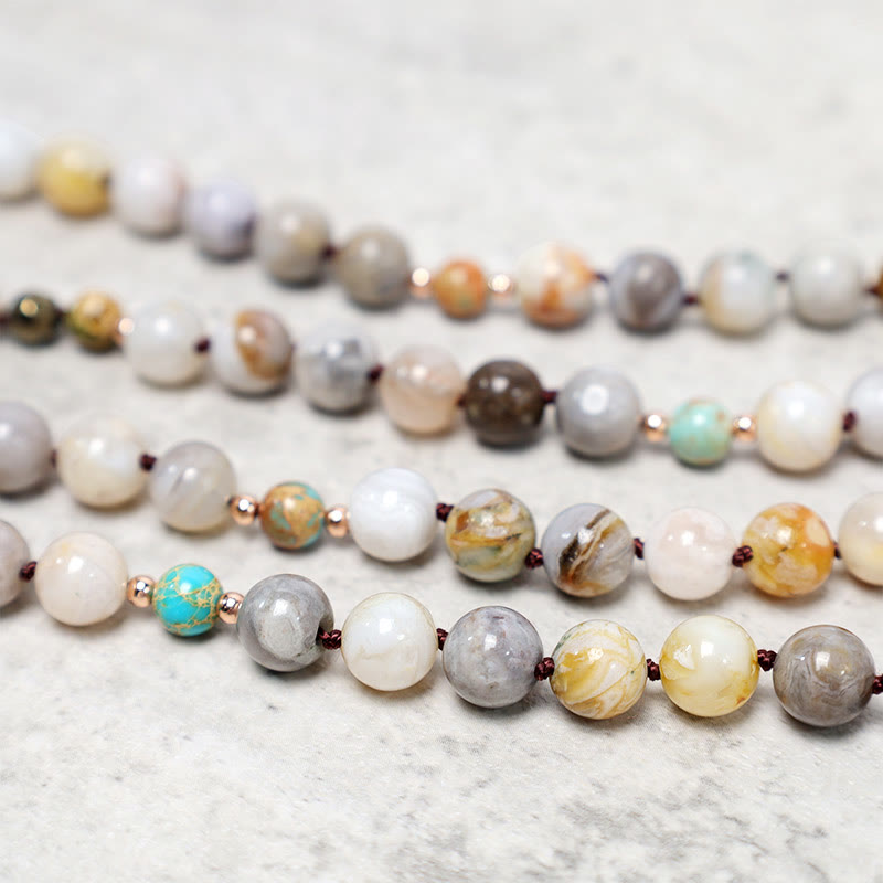 Natural Ocean Picasso Jasper Beaded Healing Necklace