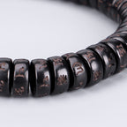 Tibetan Coconut Shell Beads Engraved Om Mani Padme Hum Mantra Positive String Bracelet