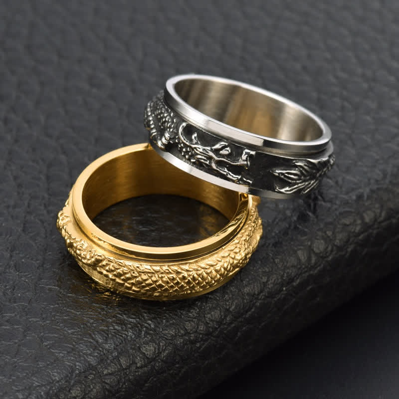 Dragon Titanium Steel Stimulation Rotatable Ring