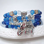 Natural Agate Elephant Buddha Hope Bracelet
