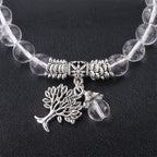 Natural Gemstone Tree of Life Lucky Charm Stretch Bracelet
