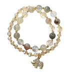 Rose Quartz Elephant Healing Energy Charm Bracelet