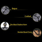 Bagua Dragon Phoenix Obsidian Fulfilment Pendant Necklace