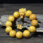 Rosewood Green Sandalwood Small Leaf Red Sandalwood Dragon Carved Protection Bracelet