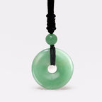 Lucky Coin Pendant Healing Crystal Gemstone Necklace