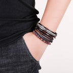 Wrap Hemp Cords Wood Beads Leather Bracelet
