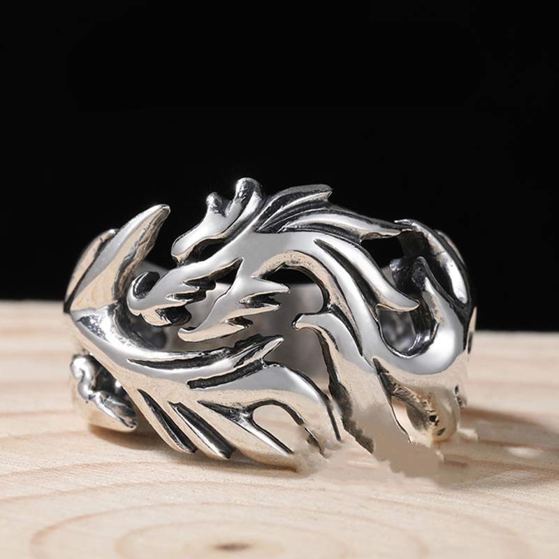 Dragon Pattern Protection Strength Adjustable Ring