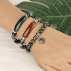 Natural Quartz Love Heart Healing Beads Bracelet
