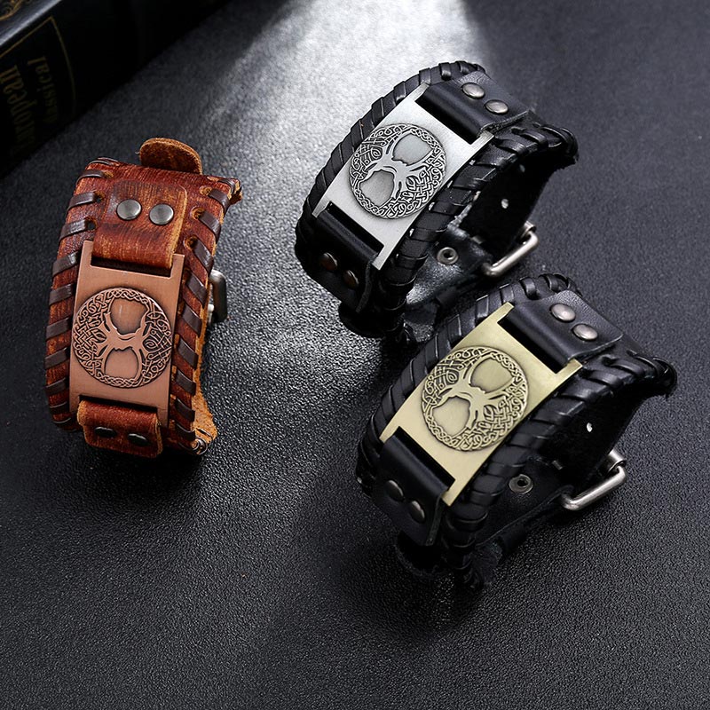 Lucky Tree Of Life Balance Leather Bracelet