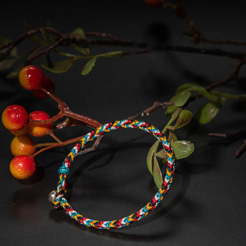 Tibet Handmade Five Colour Thread Protection Braid String Bracelet