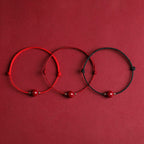 Natural Lucky Cinnabar Bead Blessing String Bracelet Anklet
