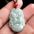 Natural Jade 12 Chinese Zodiac Success Pendant Necklace