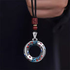 Koi Fish Peace Buckle Copper Wealth Luck Necklace Pendant