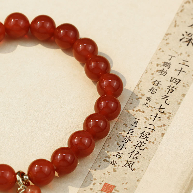 Natural Red Agate Buddha Success Bracelet