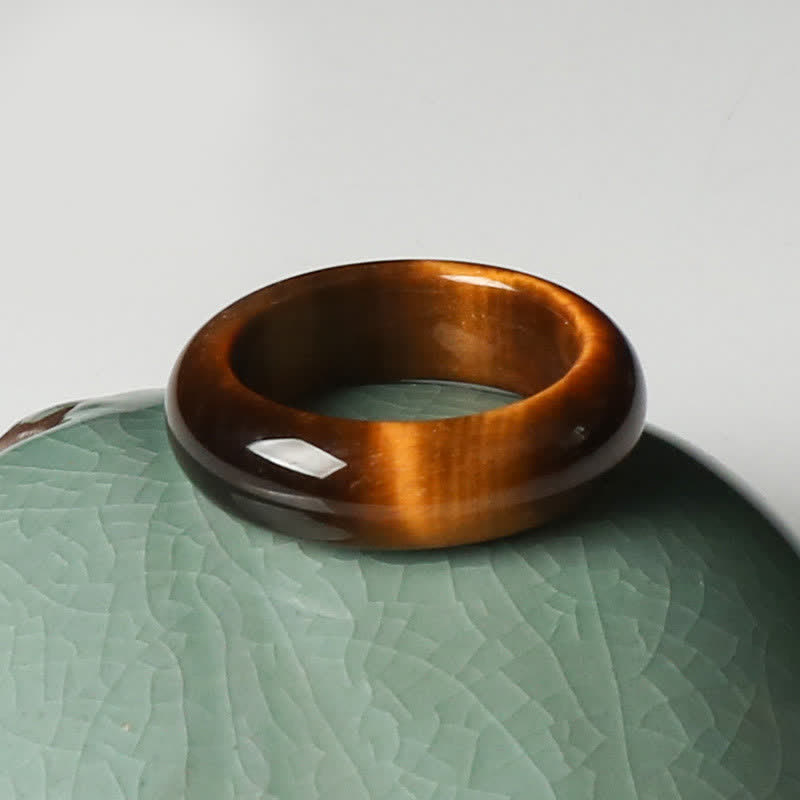 Tiger Eye Stone Strength Protection Ring