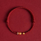 925 Sterling Silver Handmade Koi Fish Wealth Success Braided Rope Bracelet