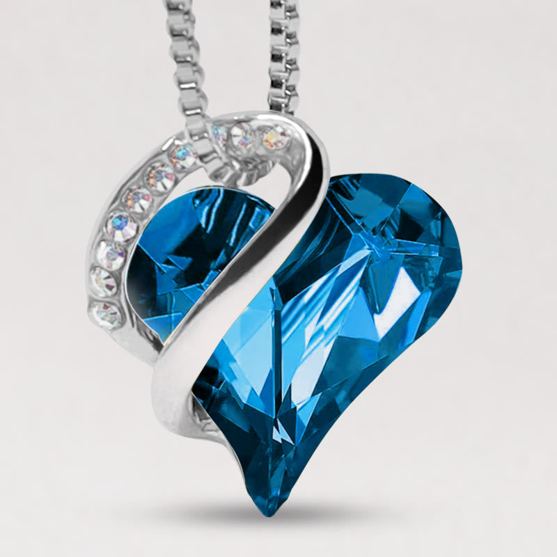 Love Heart Birthstone Healing Energy Necklace Pendant