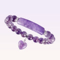 Natural Quartz Love Heart Healing Beads Bracelet