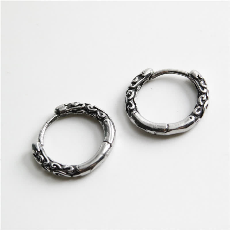 Viking Celtic Hoop Titanium Steel Balance Earrings