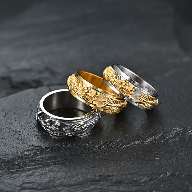 Dragon Titanium Steel Stimulation Rotatable Ring