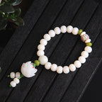 Lotus Natural White Bodhi Seed Luck Bracelet