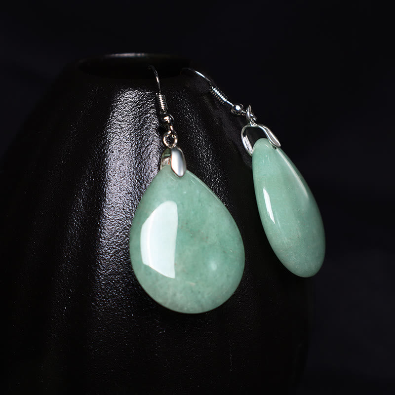 Natural Aventurine Dangle Healing Drop Earrings
