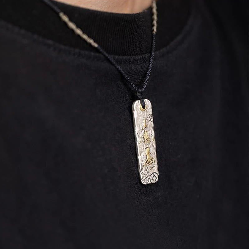 Making A Fortune Chinese Character Copper Coin Wealth Necklace Pendant