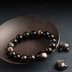 Gold Sheen Obsidian Silver Sheen Obsidian Lovely Paw Lucky Cat Protection Bracelet