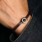 925 Sterling Silver Handmade Button Protection Weave String Bracelet