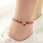 Love Heart Infinity Symbol Braided String Anklet