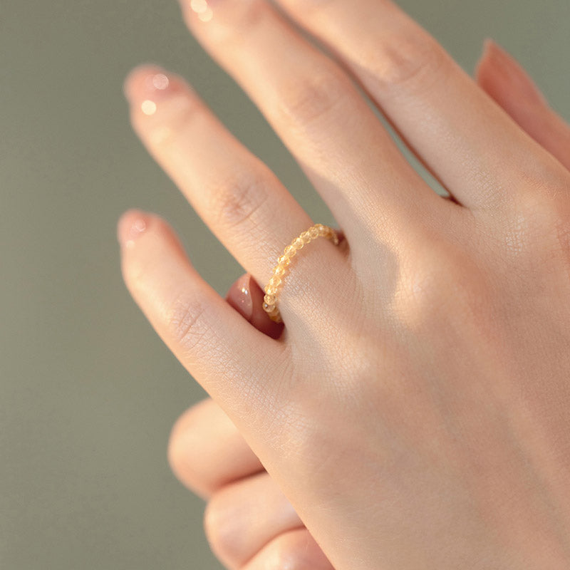Natural Citrine Happiness Prosperity Ring