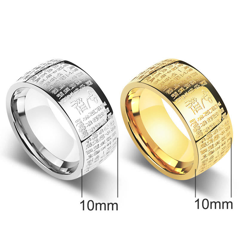 Feng Shui Buddhism Ancient Heart Sutra Lucky Ring