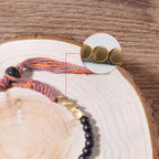 Handmade Tibetan Black Onyx Tassel Bracelet