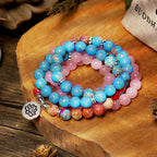 Tibetan Purple Miano Real Bead Harmony Lotus Mala