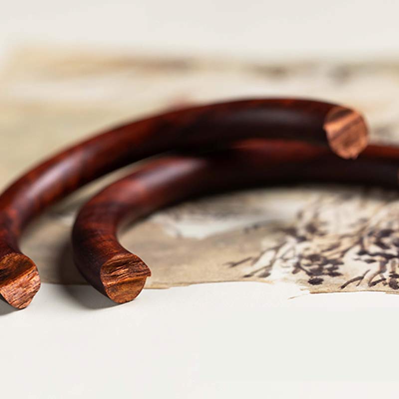 Tibetan Small Leaf Red Sandalwood Ebony Green Sandalwood Protection Bracelet Bangle