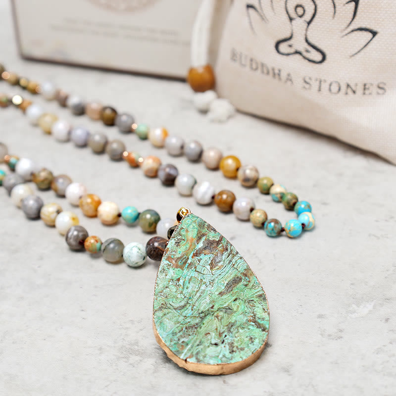 Natural Ocean Picasso Jasper Beaded Healing Necklace